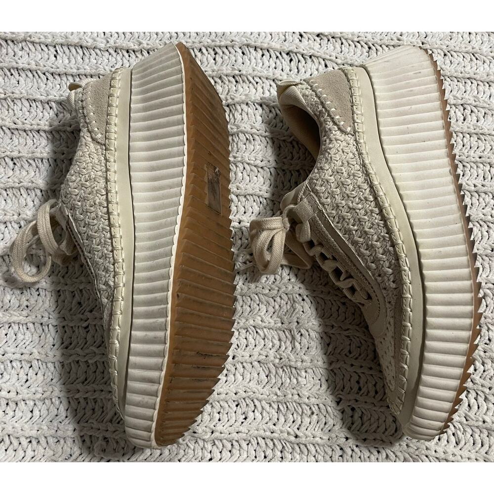Dolce Vita Dolen Sneaker Platform Woven Sock Stretch Womens 8.5 Sandstone Knit - Picture 5 of 11